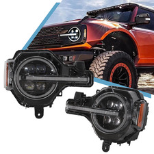 Front Full LED DRL Headlights Headlamps Assem...