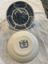 10 Vintage A.Meakin Fair Winds FriendshipOfSalemBlueNYHarbor 10.5” Dinner Plates