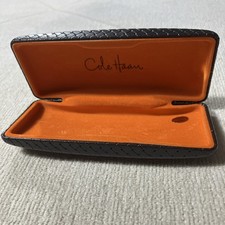 Cole Haan Men's Eyeglass Hard Case Brown Leather Style Weave Pattern