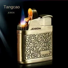 JOBON Original Embossed Butane Gas Lighter Jet Metal Windproof FLASHLIGHT Cigare
