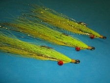 FLY FISHING FLIES - Chart/Yellow CLOUSER DEEP MINNOW size #2/0 (6 pcs.)