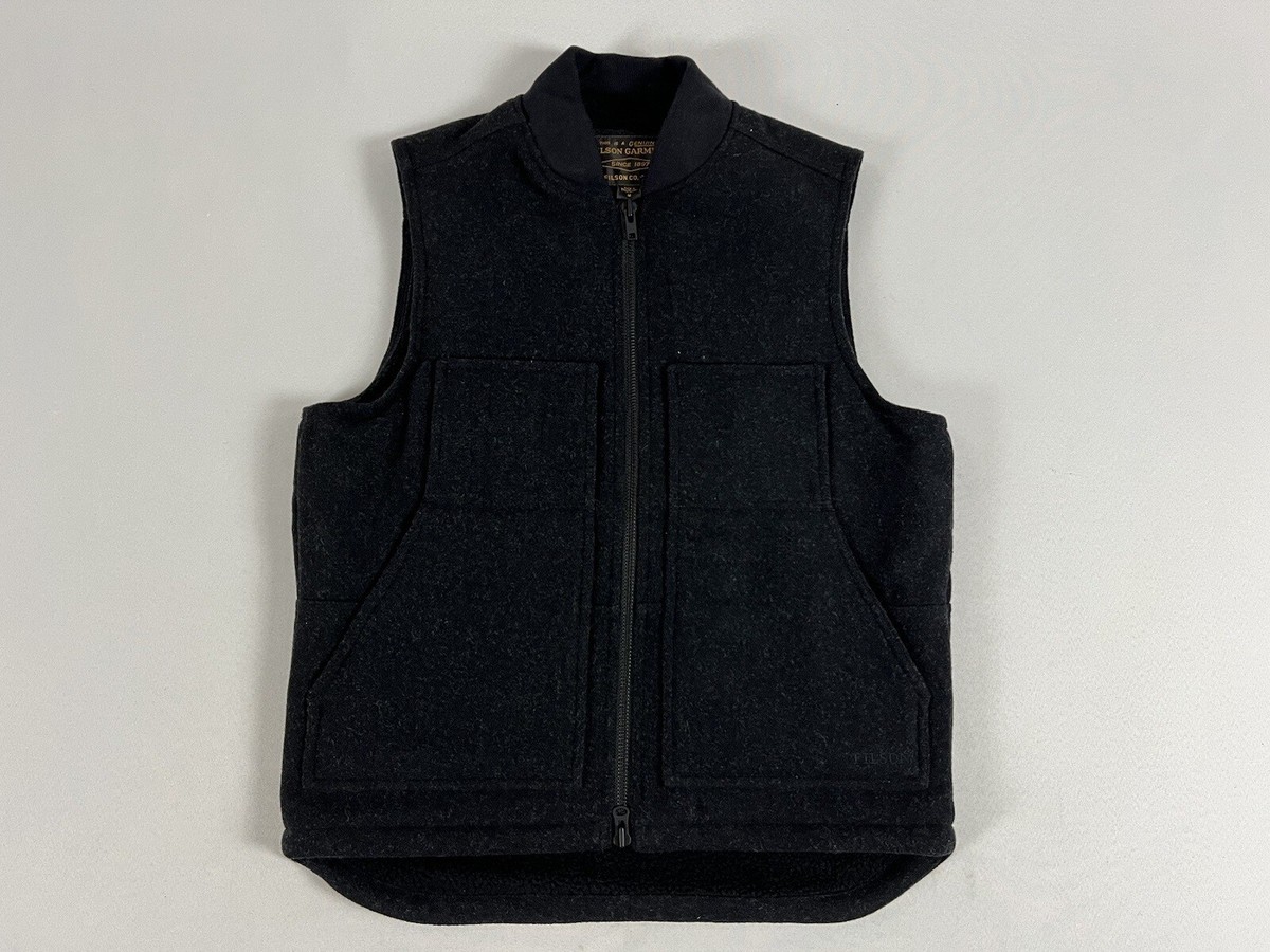 FILSON LINED MACKINAW WOOL WORK VEST CHARCOAL M NWT