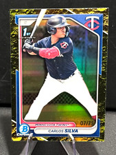Carlos Silva - 2024 Bowman Chrome - Yellow Lunar Refractor #07/75 - 1st Rookie
