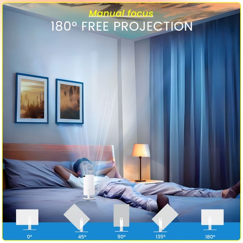 2025 NEU Beamer Projektor 4K UHD WiFi Bluetooth Android TV Heimkino Mini Tragbar - Bild 5 von 22