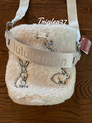 lululemon bunny bucket bag New Lululemon New Year Crossbody Fleece Rabbit Plush Embroidery Bucket 2.5  Bag
