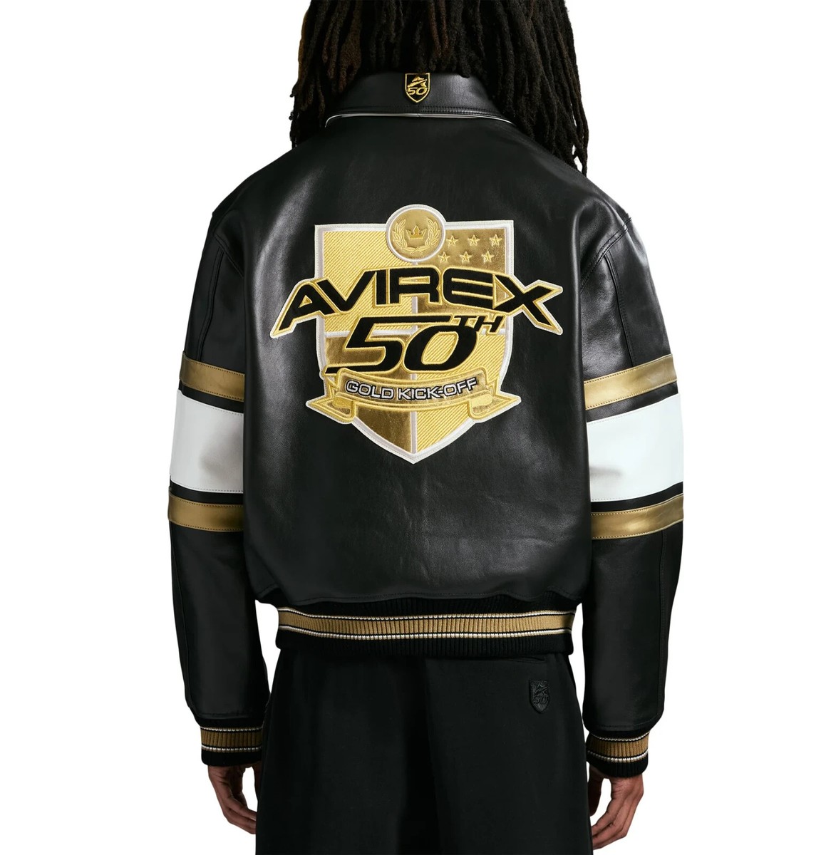 Men's Avirex 50th Anniversary Limited Jacket Black Gold Brand NEW