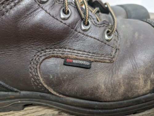 Red Wing Waterproof CSA 6" Safety Boots King Toe Brown Leather Men's Size 8.5D - Picture 3 of 15