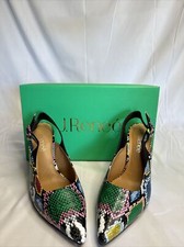 J.RENEE SNAKESKIN Pumps Block Heel Orig Box