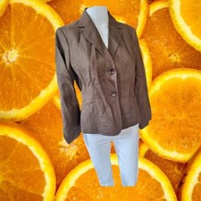 Talbots Brown 2 Button 100 Irish Linen Blazer Size 4