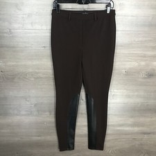 White House Black Market Women  s 4 Jodhpur Leggings Brown Pull-On Faux Leather