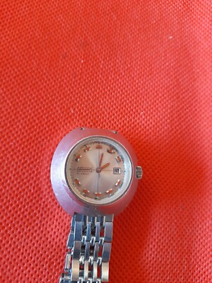 時計 CITIZEN UFO TUNGSTEN CARBIDE BEZEL RARE VINTAGE CITIZEN UFO GN-3-S 25j DATE WIND-UP LADIES Watch