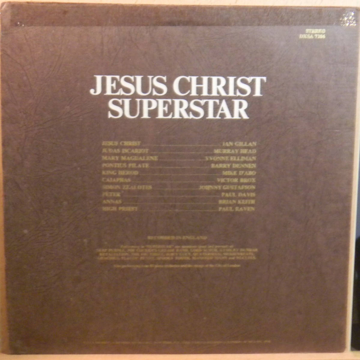 JESUS CHRIST SUPERSTAR A ROCK OPERA - ANDREW LLOYD WEBER, TIM RICE