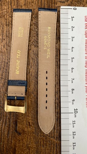 RAYMOND WEIL 100% GENUINE WATCH STRAP LIZARD LEATHER BLUE GREEN 14, 16, 17, 18MM - Picture 12 of 15