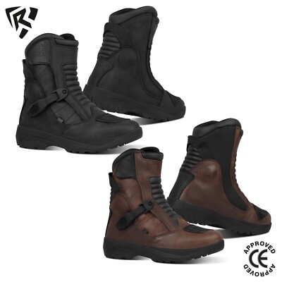 Neu Motorrad Adventure Stiefel Echtleder Wasserdicht Herren Motorrad Schuhe CE