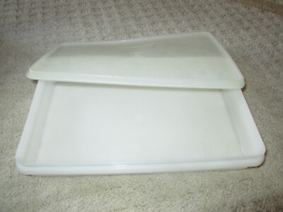 Vintage Tupperware Bacon Deli Cold Cut Keeper #794-7 Sheer Container 11.5x7x2