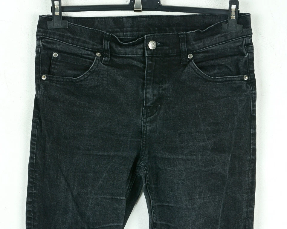 BARATO LUNES Apretado Nuevo Negro Hombres W32 L27 Jeans Pantalones Pantalones Calce Ajustado Cremallera Foto 2 de 4