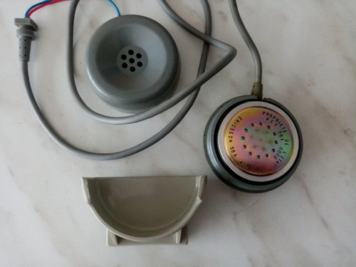 Ancien Combiné Téléphonique SOCOTEL S 63 Avec Pastille Et Support Gris - Déco Vintage Industriel