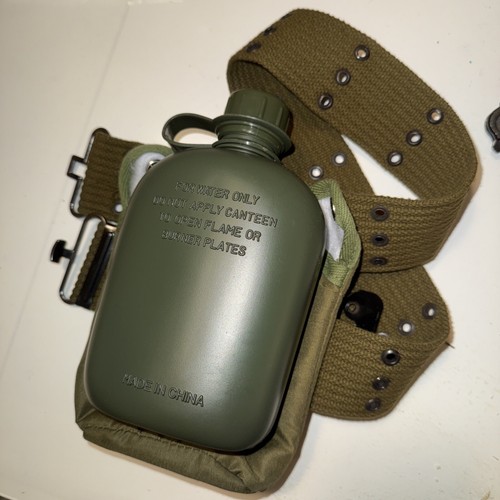 Military Style Plastic Canteen with Cloth Canvas Covering CHINA