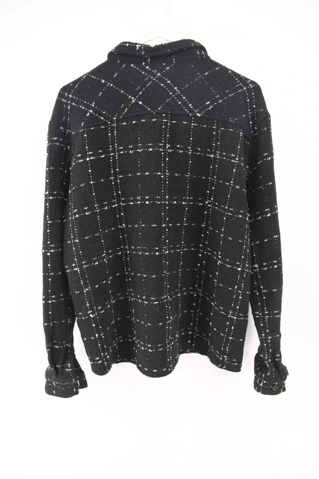 Мужская черная клетчатая рубашка Boohoo-Man с длинным рукавом на пуговицах размер XL передний карман - Изображение 2 из 4