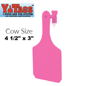 New 25 Pink Y-Tex Y-Tags Blank Cow Size 1 piece ear tags (like Ztags)