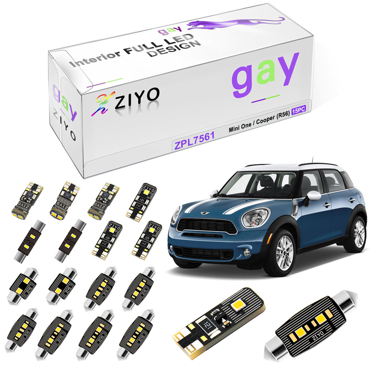 Super White Led Interior Light Kit Fit Mini One Cooper R56 2