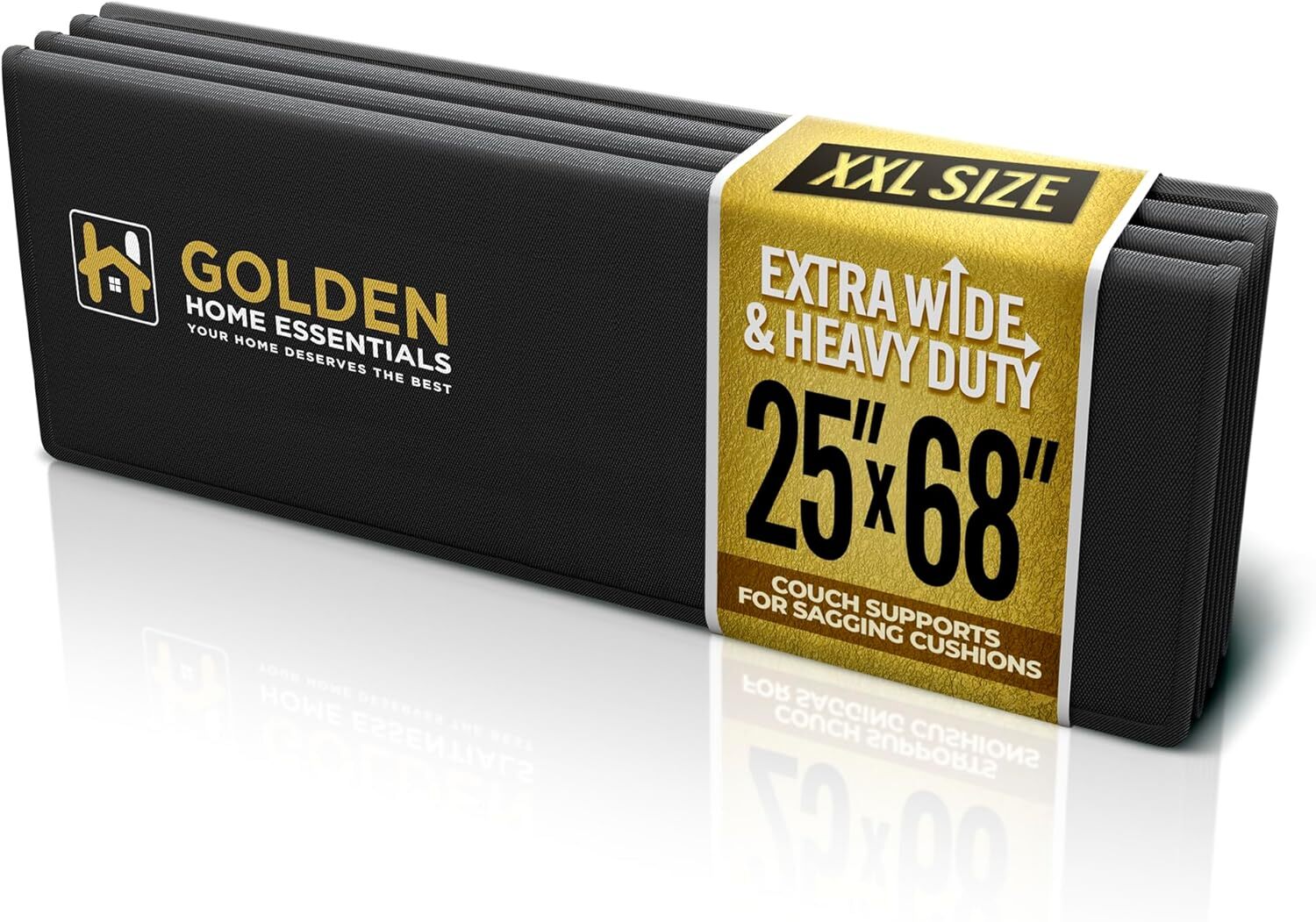 XXL 25in x 68in Couch Support for Sagging Cushions - 25 inch x 68 inch, Black