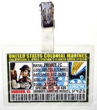 Aliens US Colonial Marines Hudson Badge Cosplay Prop GiftComic Con Halloween