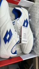 Lotto Stadio 200 III FG Soccer Cleats Size 8.5 White Blue K Leather Forefoot