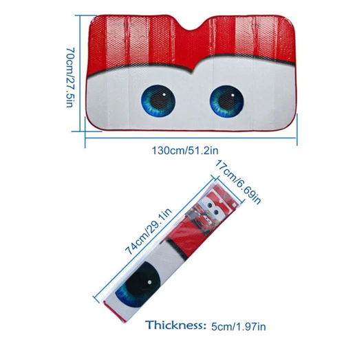 Car Windshield Sun Shade Cartoon Eye Visor SUV Auto Front Window Shield Cover - Picture 12 of 16
