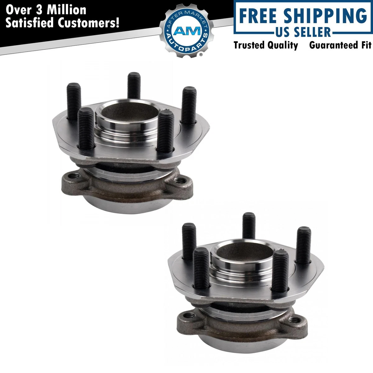 2pc Front Wheel Bearing Hub Assembly Set for 17 19 Tesla Model 3 RWD