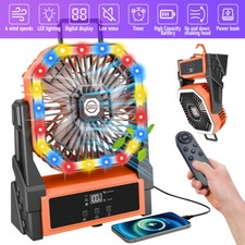 40000mAh Camping Fan w/ LED light - Rechargeable power bank Oscillating, Remote