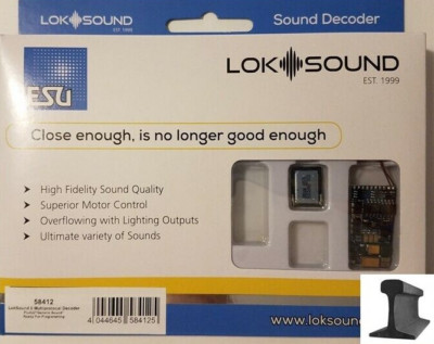 ESU 58412 LokSound V5.0 DCC/MM/SX/M4 ~ PluX22 ~ Sound Decoder ~ With Sugar Cube