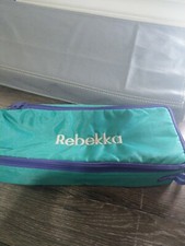 15 Cassette Tape Storage Carry Bag Nylon Teal and Purple, with Wrist Strap