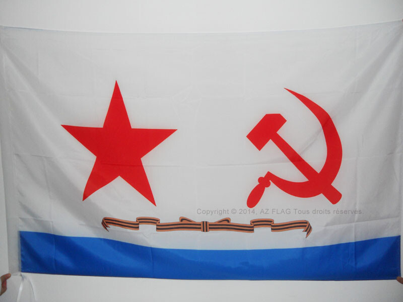 Drapeau Marine Soviétique 150x90cm - Pavillon Flotte de Guerre URSS en Polyester Résistant