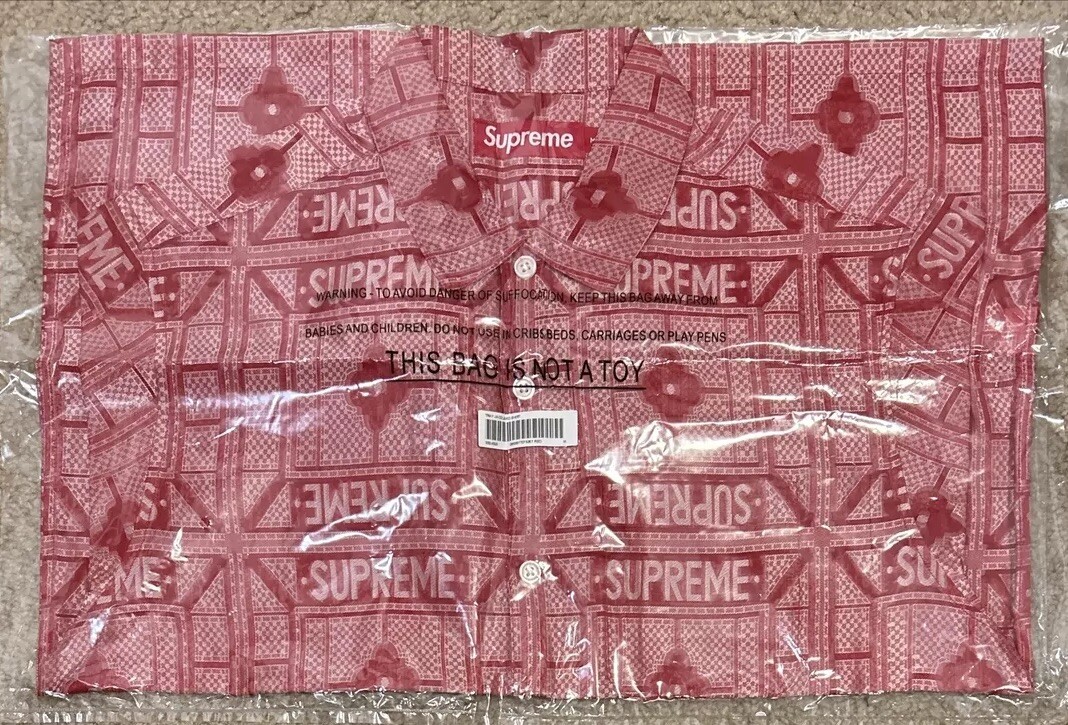 NWT Supreme Tray Jacquard S/S Shirt SS24 Red Size Men's Medium