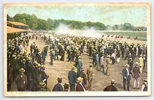 Vtg An Exciting Finish Saratoga Race Track Saratoga Springs NY Horse Racing