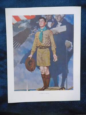 Norman Rockwell Boy Scout Print on Card Stock, ''A Scout Is Loyal'' 2