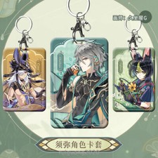 Genshin Impact Alhaitham Tighnari ID Bus Bank Card Case Holder Keychain Pendant