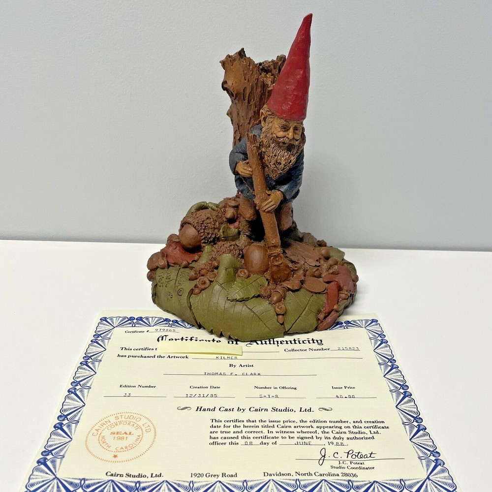 1985 Tom Thomas Clark Gnome Figurine KILMER Cairn with COA - Excellent #33