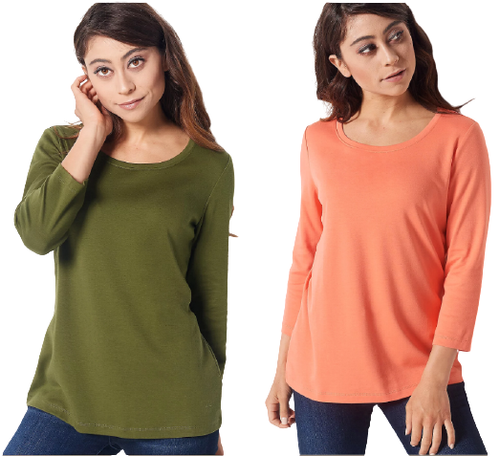 X-Small Set of 2 Pima Cotton T-Shirts 