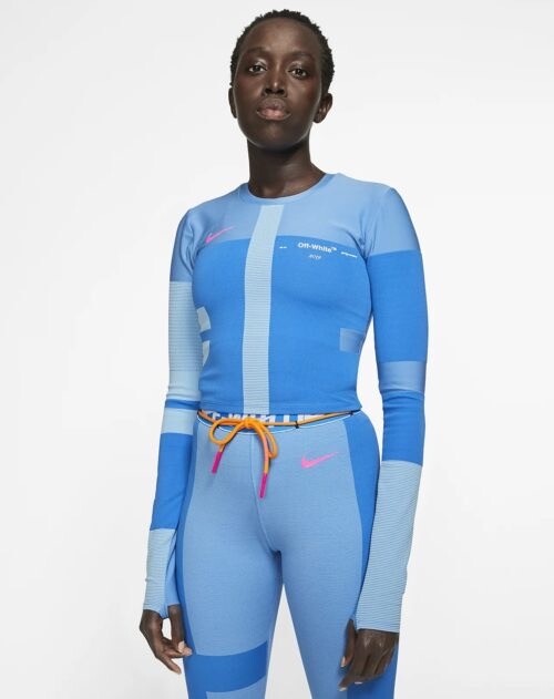 OFF WHITE X NIKE Collant da corsa donna blu Nike X bianco sporco XL
