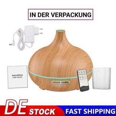 Luftbefeuchter Ultraschall 500ML Aroma Duftöl Diffuser LED Humidifier Diffusor