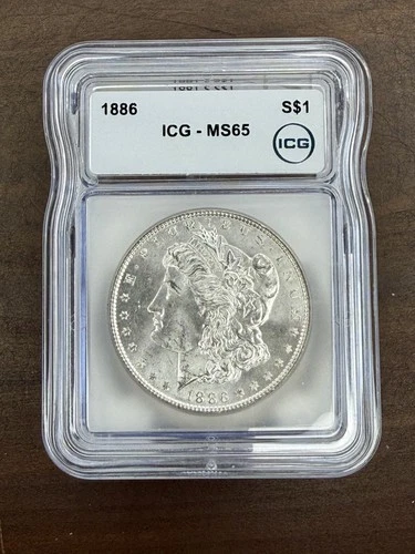 1886 ICG BEAUTIFUL Morgan Silver Dollar MS 65 High Grade