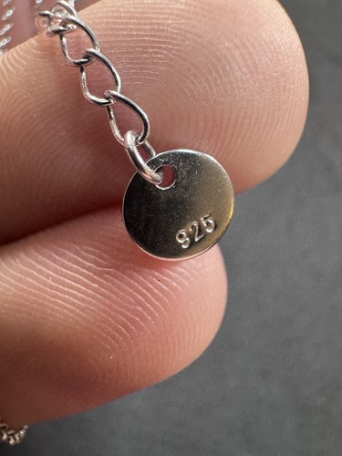 Collana 3,6 g argento sterling 925 pietra blu e zirconi 18”-20” lotto gioielli L - Foto 7 di 11
