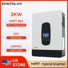 Hybrid Solar Inverter 24V 220Vac with MPPT 80A Charger Controller Max PV 450VDC