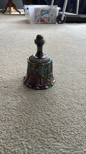 Fenton Amethyst Iridescent Carnival Glass Sable Arch Gothic Bell