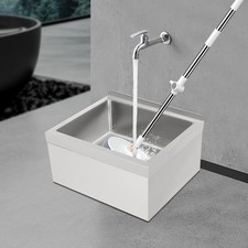 Commercial Wall-mounted Mop Sink Stainless Steel Floor Mop Sink Rectangular