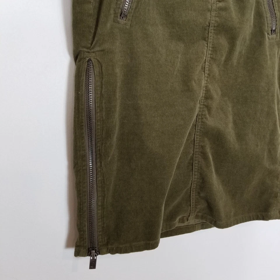 复古 Diesel 女式灯芯绒裙 28 码侧拉链口袋橄榄绿色 90' 复古 Y2K — 第 4/4 张图片
