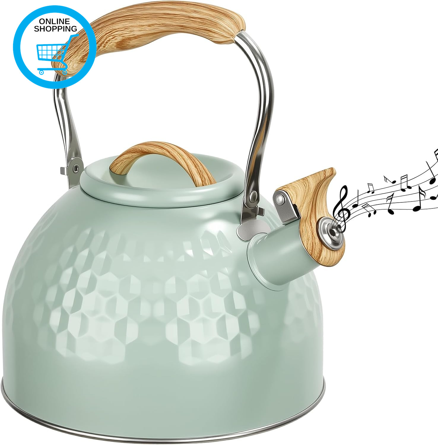 Whistling Kettle,3L Stove Induction Kettle,Whistling Tea Kettle-3 L Stainless St