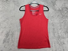 Nike Dri-FIT Women's M Performance Red Tank Top Swoosh Logo Training Gym Shirt